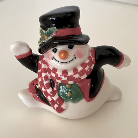 Fitz and Floyd, Holly Jolly Snowman, set of 3 with original box. Winter display! - Picture 11 of 15